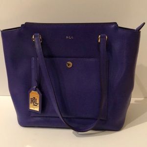 Ralph Lauren RLL Purple Leather Handbag